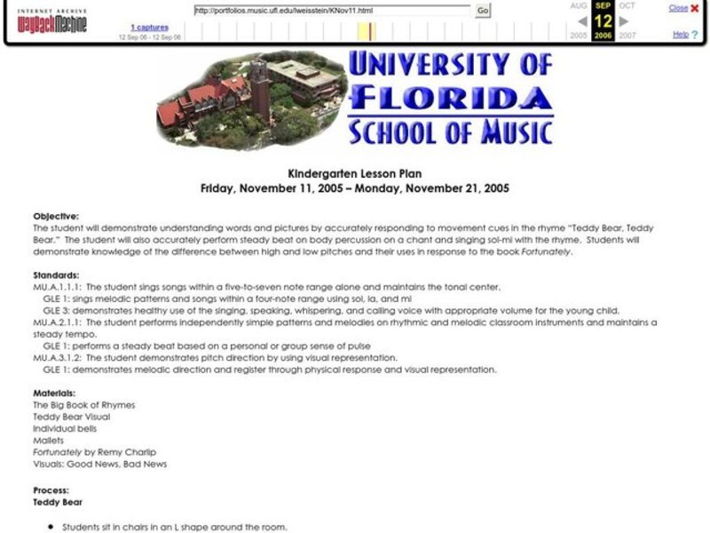 Teddy Bear, Teddy Bear Lesson Plan