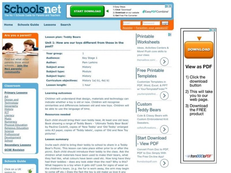 Teddy Bears Lesson Plan