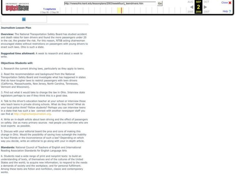 Teen Drivers with Passengers Lesson Plan