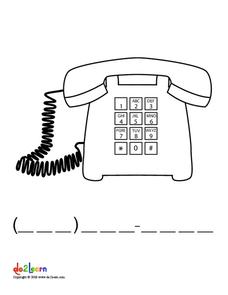 Telephone Number Worksheet