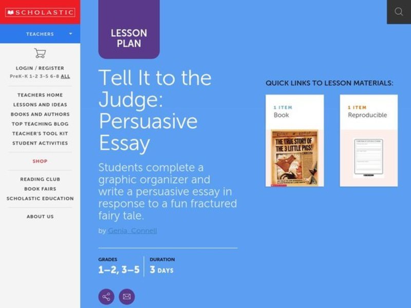 Tell It to the Judge - Persuasive Essay Lesson Plan
