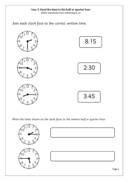 Tell Time Worksheet