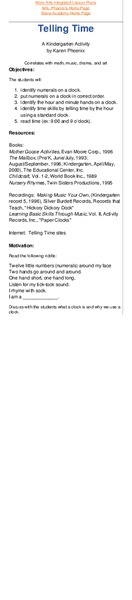 Telling Time Lesson Plan