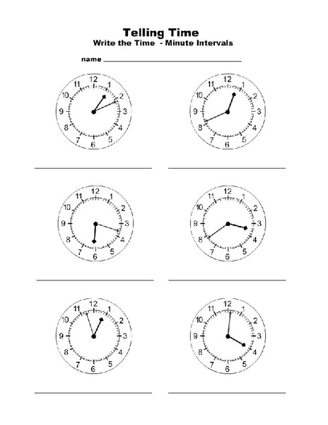 Telling Time Worksheet