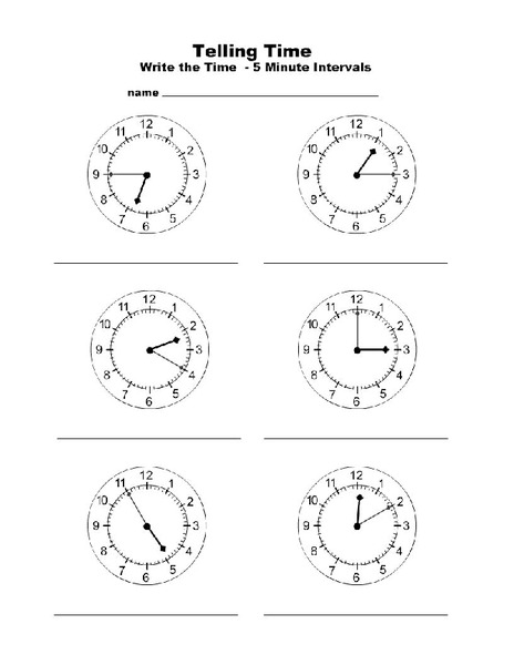 Telling Time Worksheet