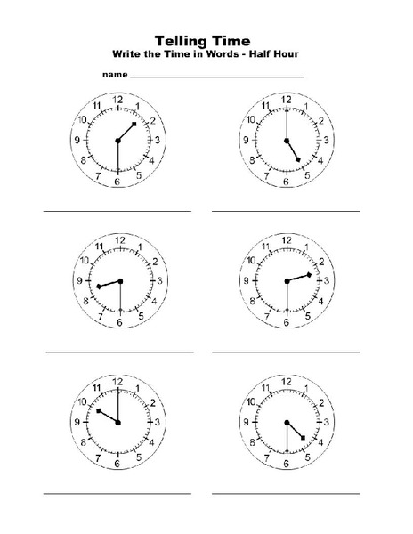 Telling Time Worksheet