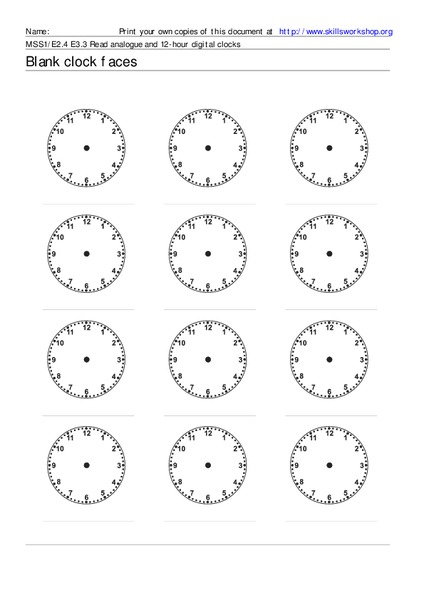 Telling Time Worksheet