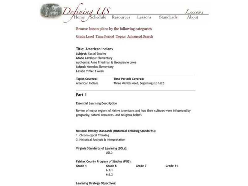 American Indians Lesson Plan