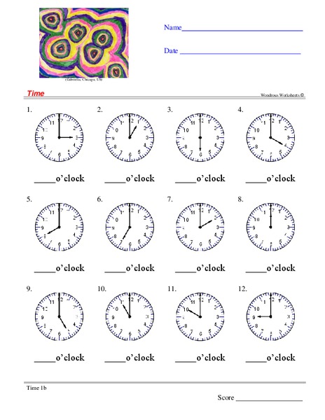 Telling Time Worksheet