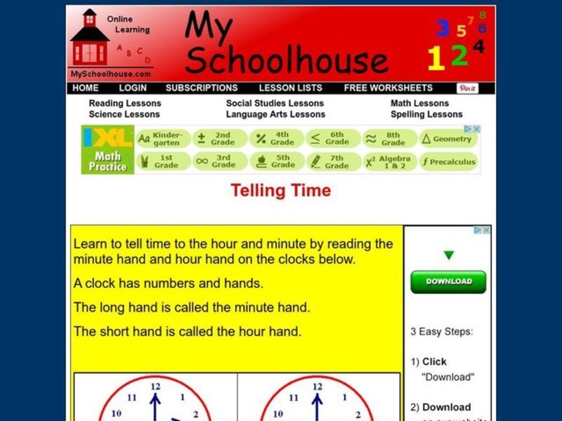 Telling Time Interactive