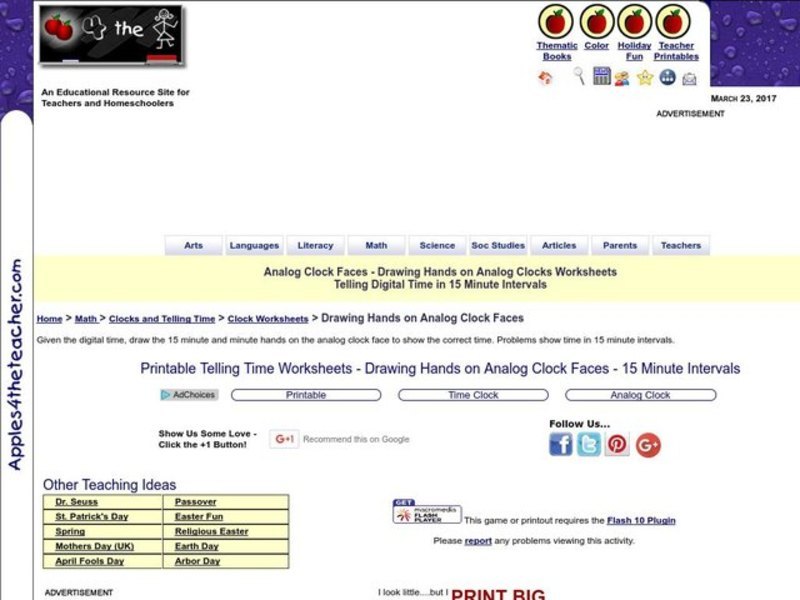 Telling Time Worksheet