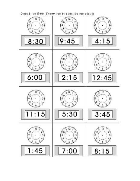 Telling Time Worksheet