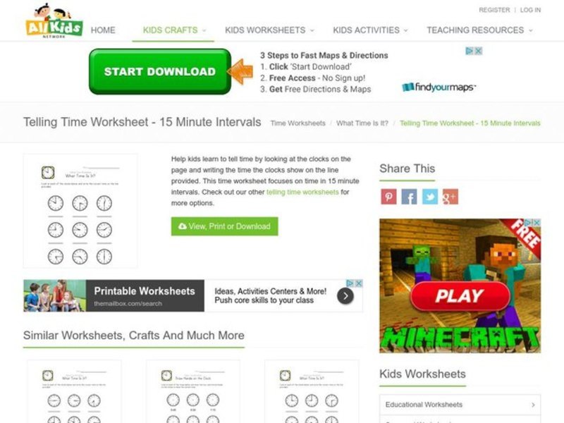 Telling Time Worksheet: What Time Is It? Worksheet