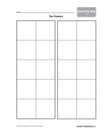 Ten Frames Worksheet