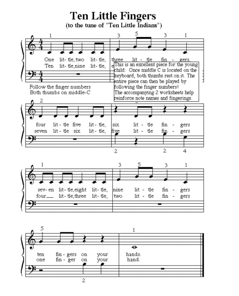 Ten Little Fingers Worksheet