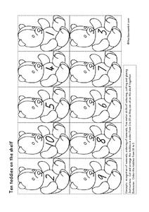 Ten Teddies on the Shelf Worksheet