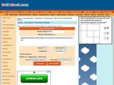 Tennis Word Search Worksheet