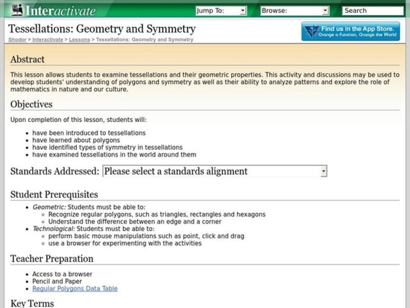 Tessellations: Geometry and Symmetry Lesson Plan