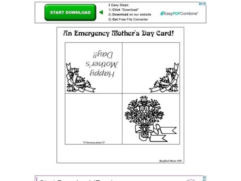 An Emergency Mother's Day Card! Worksheet