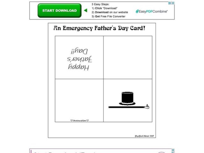 An Emergency Father's Day Card! Worksheet