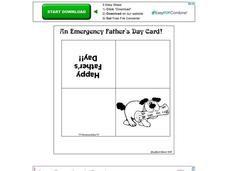An Emergency Father's Day Card! Worksheet