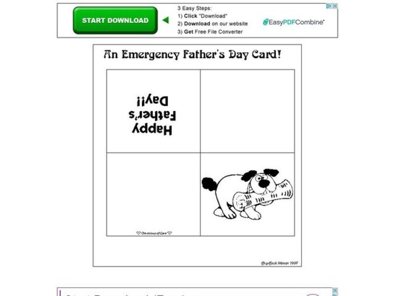 An Emergency Father's Day Card! Worksheet