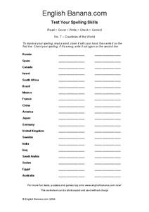 Test your spelling skills Worksheet