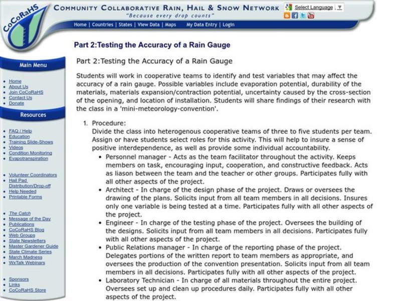 Testing the Accuracy of a Rain Gauge Lesson Plan