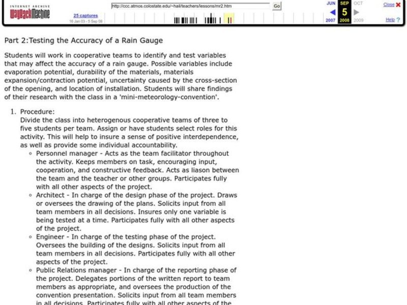 Testing the Accuracy of a Rain Gauge Lesson Plan