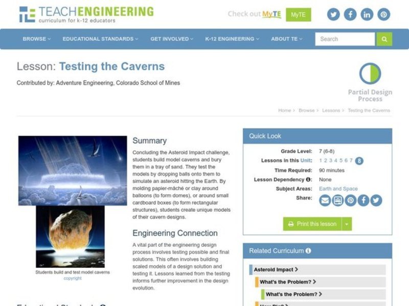 Building and Testing Model Underground Safety Caverns Activity