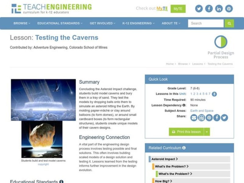 Testing the Caverns Lesson Plan