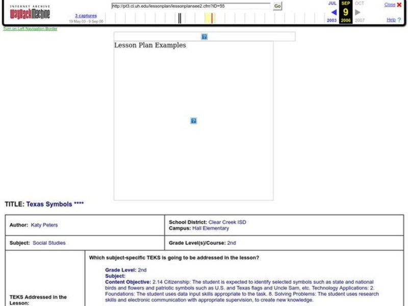 Texas Symbols Lesson Plan