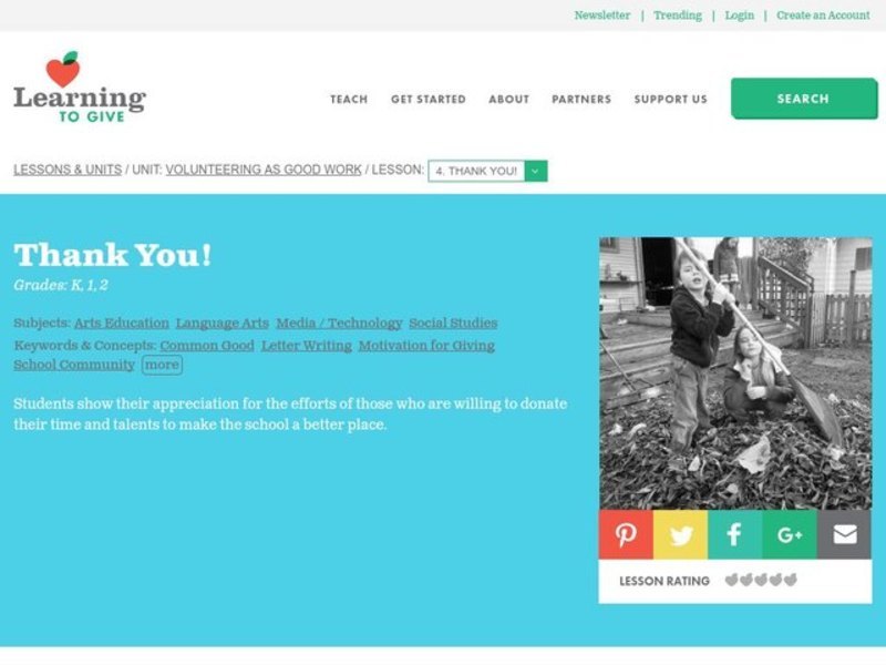 Thank You! Lesson Plan