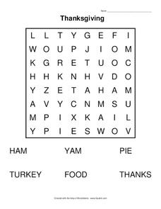 Thanksgiving Worksheet
