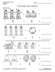 Thanksgiving Addition Worksheet