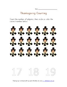 Thanksgiving counting Worksheet
