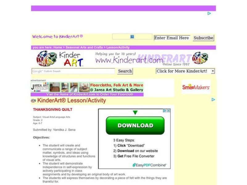 Thanksgiving Quilt Lesson Plan