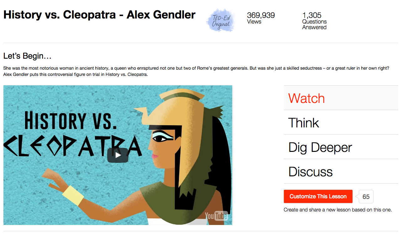 History vs. Cleopatra Instructional Video