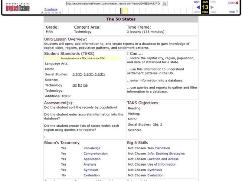 The 50 States Lesson Plan