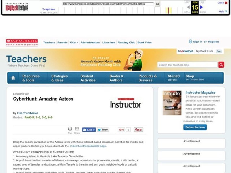 Amazing Aztecs Lesson Plan