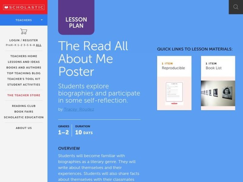 The All About Me Poster Lesson Plan