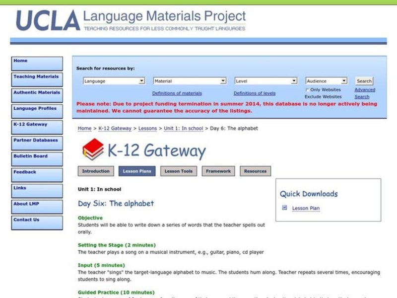 The alphabet Lesson Plan