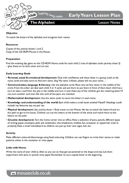 The Alphabet Lesson Plan