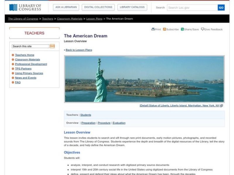 The American Dream Lesson Plan