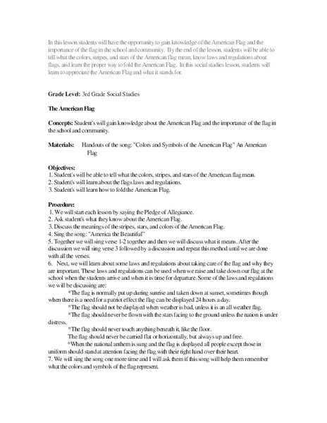 The American Flag Lesson Plan