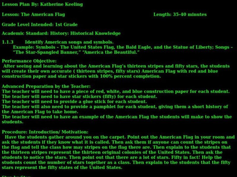 The American Flag Lesson Plan
