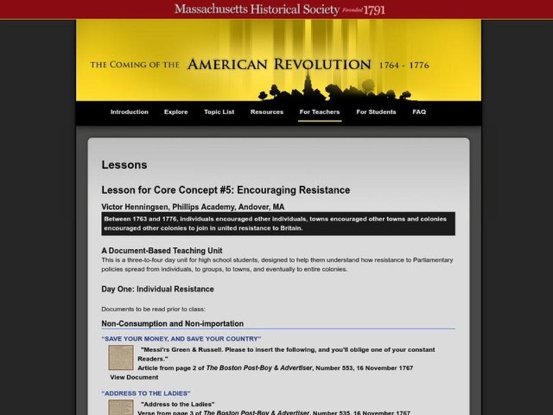 The American Revolution Lesson Plan