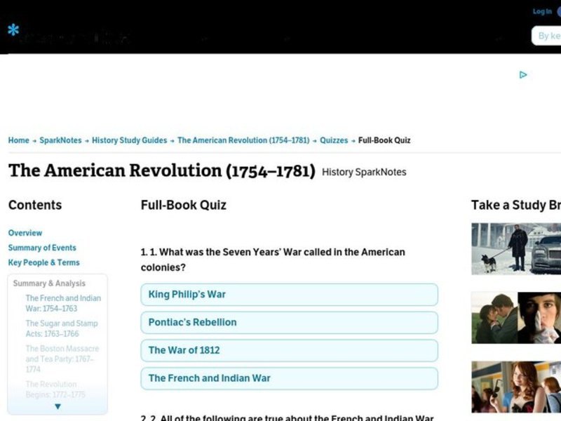 The American Revolution (1754–1781) Interactive