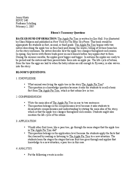 The Apple Pie Tree Lesson Plan