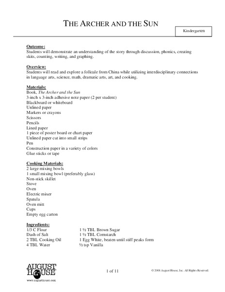 The Archer and the Sun Lesson Plan